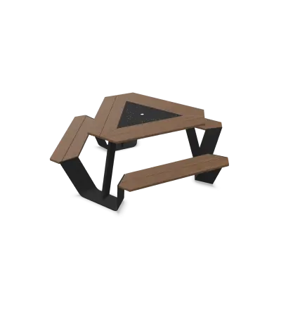 [ANK011-2] Anker (Hellwood 100% PEFC - Thermisch behandeld, Black (RAL9005), Zonder parasol)