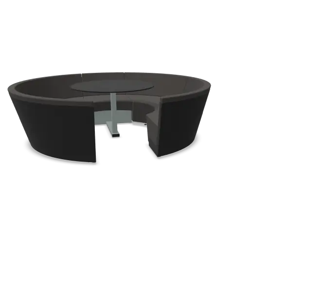 [KOS604|KOS014] Kosmos (Vaste tafel, Black (RAL9005), Dark taupe (Sunbrella® Natté), Zonder parasol, No shade)