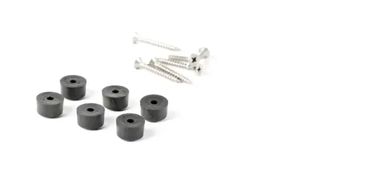 Sticks, Voetje Zwart LDPE - 6ST (rubber basis)