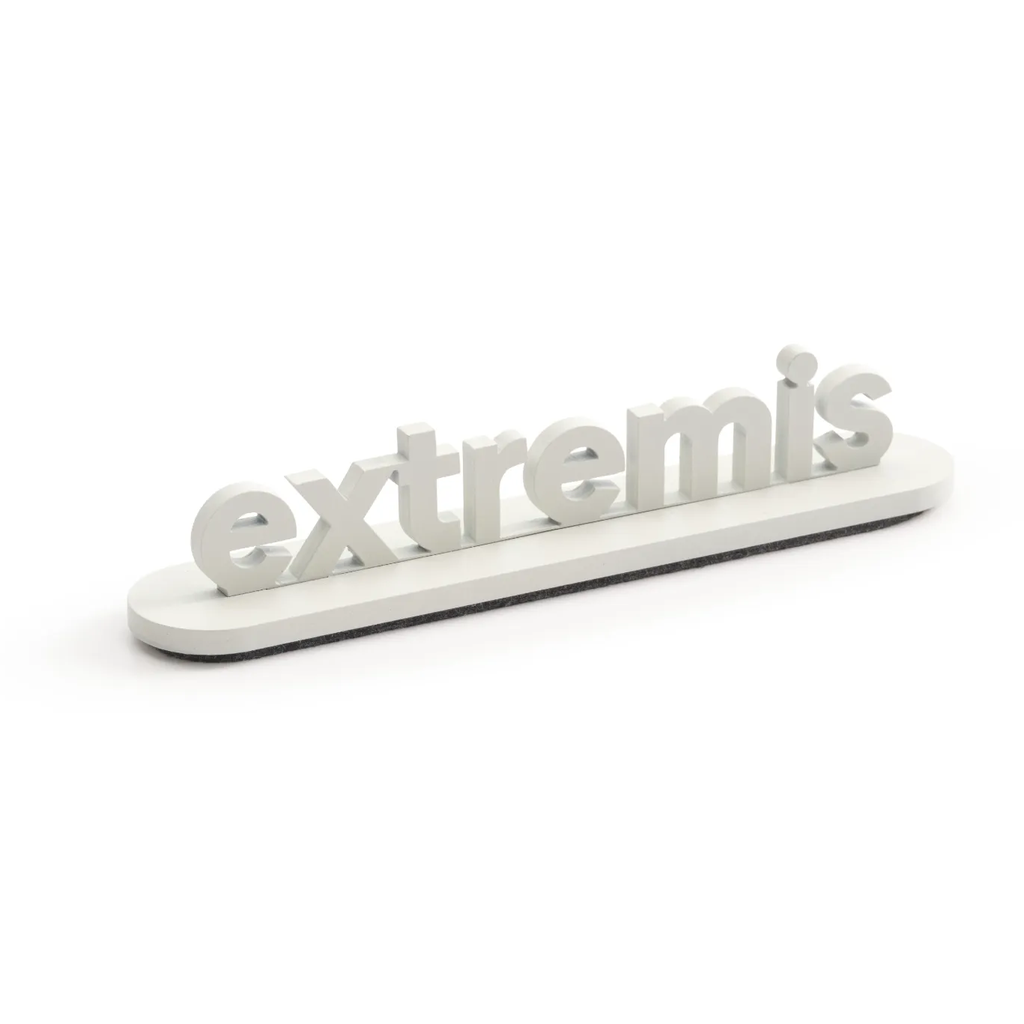 Extremis logo, table sign