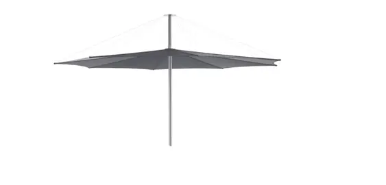[INU006] Inumbra shade (Large 400 cm, High-Tech parasol tissu BLACK, Stainless steel)