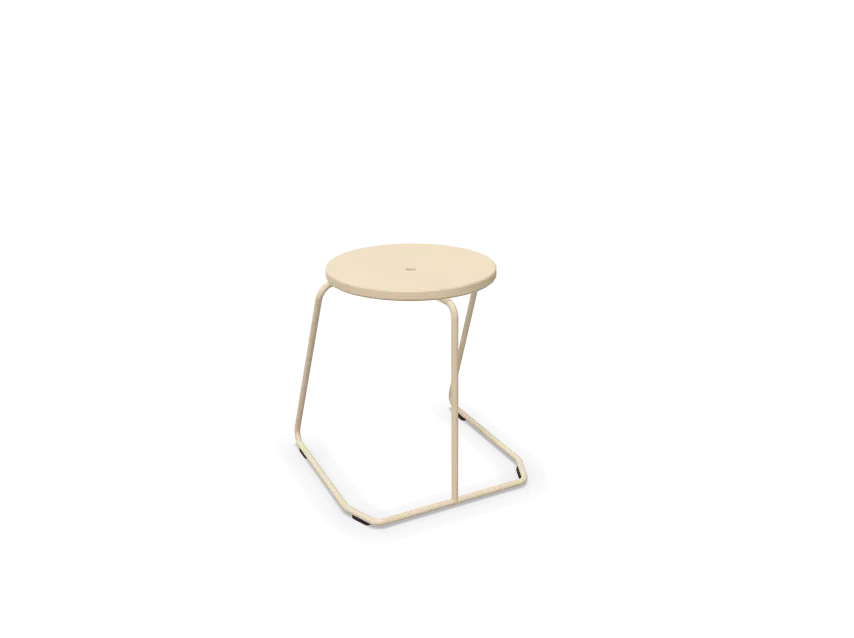 [TIK372] Tiki stools (Kruk, 39 x 41 x 45 cm, Gepoederlakt aluminium zitje, binnen & buiten gebruik, Cosmic cream (RAL1015))